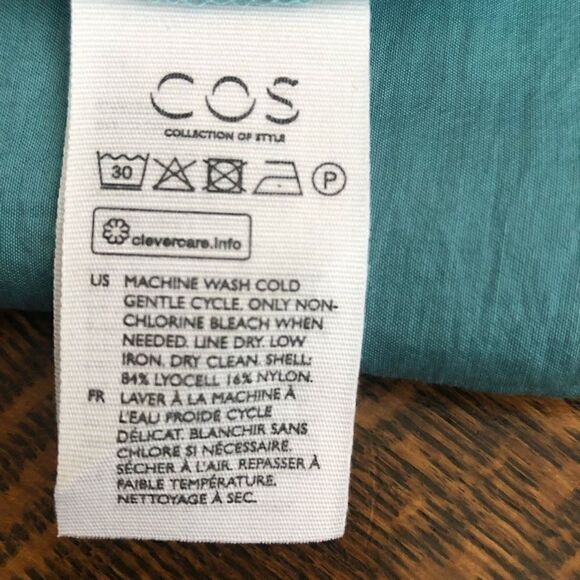 COS Aqua Oversized High Low Top Size 4 - Picture 8 of 13